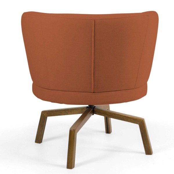 Encontraproduto.com.br - Kit 2 Poltronas Decorativas Melissa Base Ka Giratória Castanho Veludo C-262 Telha - Domi