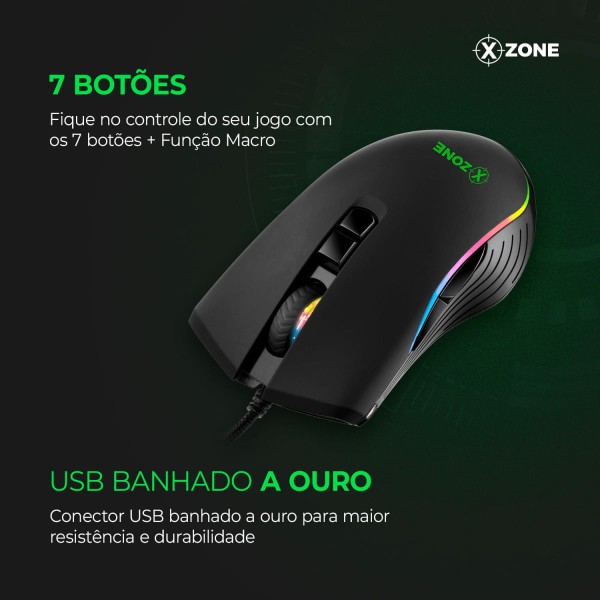 Encontraproduto.com.br - Mouse Gamer Xzone 4800 DPI GMF-01
