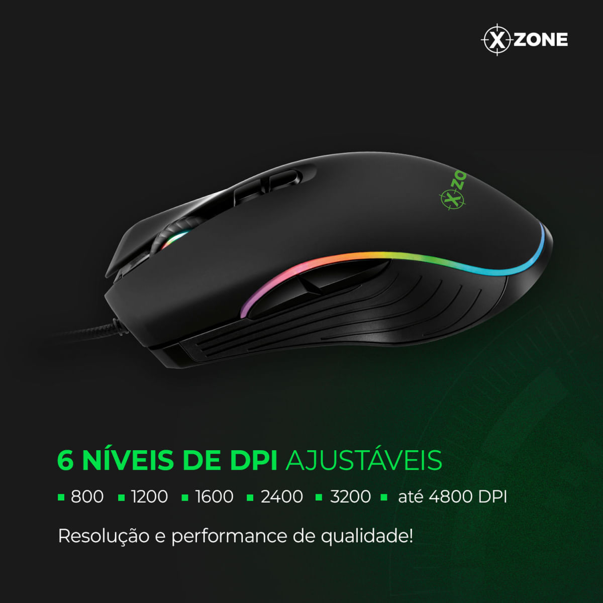 Encontraproduto.com.br - Mouse Gamer Xzone 4800 DPI GMF-01