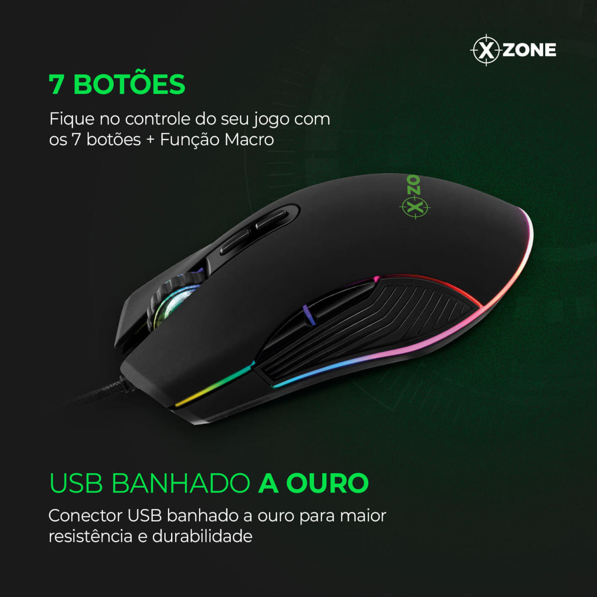 Encontraproduto.com.br - Mouse Gamer Xzone 16400 DPI GMF-02