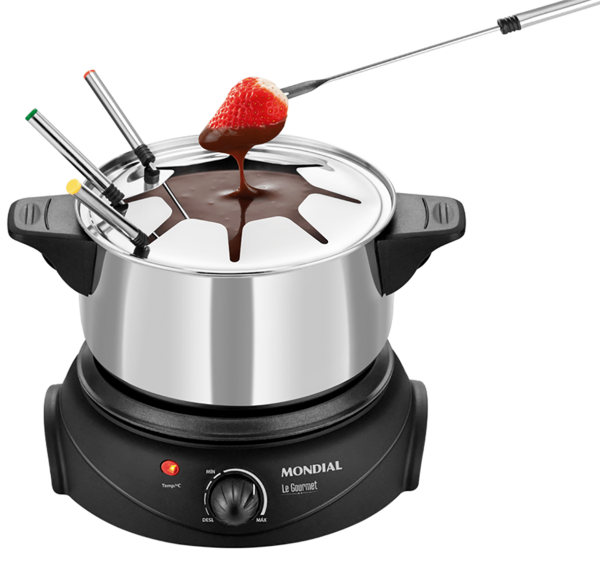 Encontraproduto.com.br - Panela Elétrica de Fondue Mondial 1200W Prata 220V - FD-02