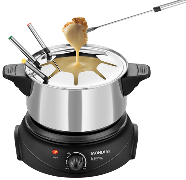 Encontraproduto.com.br - Panela Elétrica de Fondue Mondial 1200W Prata 220V - FD-02