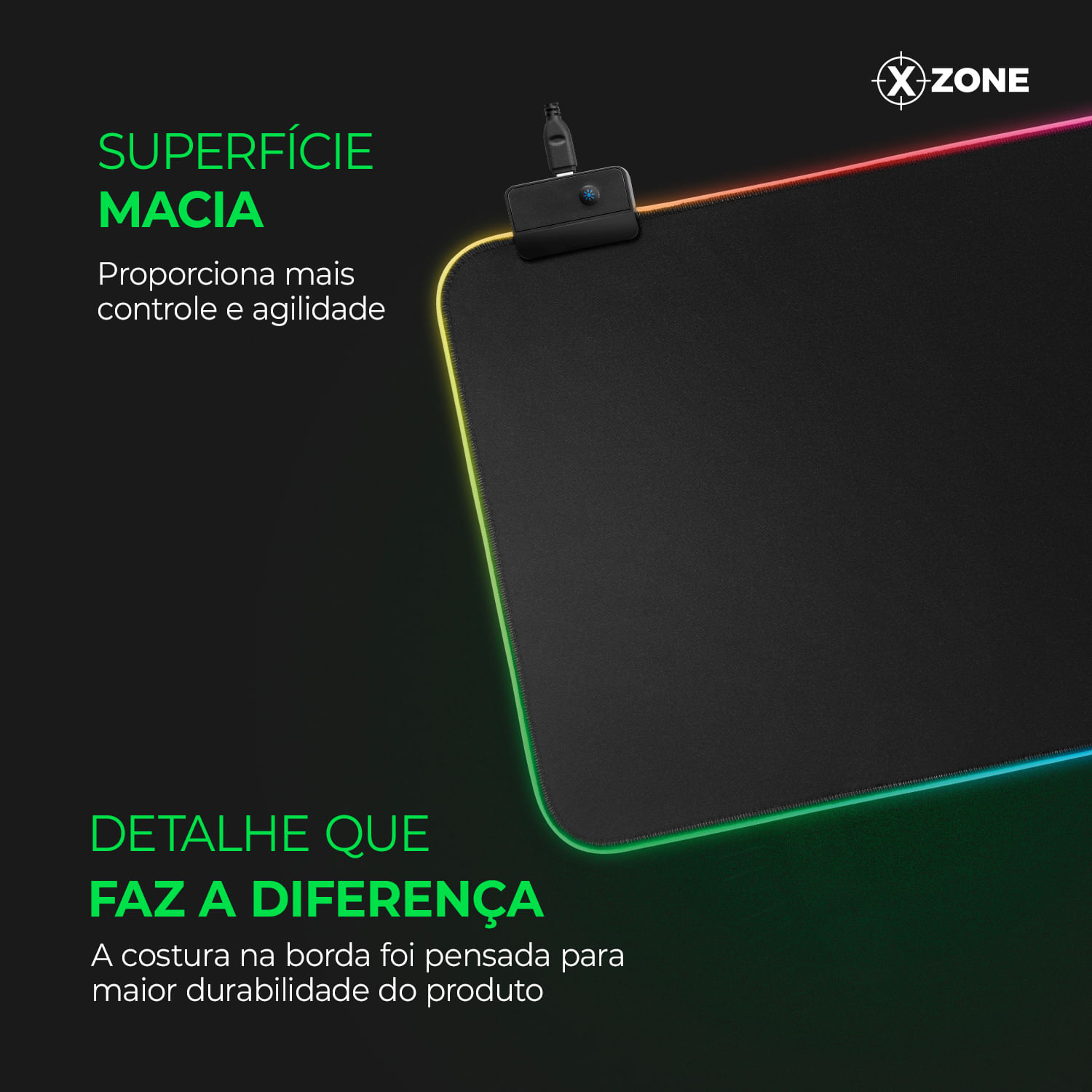 Encontraproduto.com.br - Mousepad Gamer RGB Xzone GMP-01