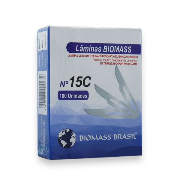 Encontraproduto.com.br - Lâmina de Bisturi Aço Carbono Nº 15C Caixa com 100 - Biomass Brasil