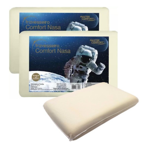 Encontraproduto.com.br - Travesseiro Comfort Nasa 58cm x 38cm x 10cm - Pillowtex