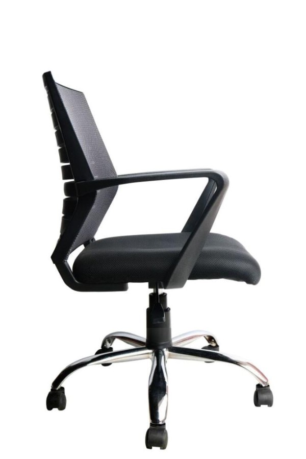 Encontraproduto.com.br - Conjunto com 1 Cadeira Diretor e 2 Cadeiras Interlocutor Pelegrin PEL-8501 Tela Mesh Preta