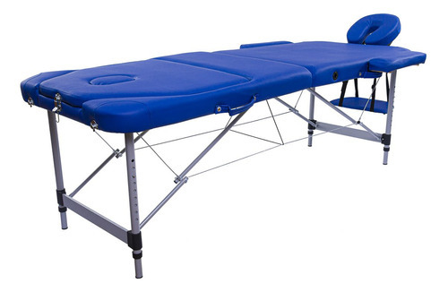Encontraproduto.com.br - Maca Portátil Dobrável Pelegrin Pel-2533 Em Couro Pu Azul
