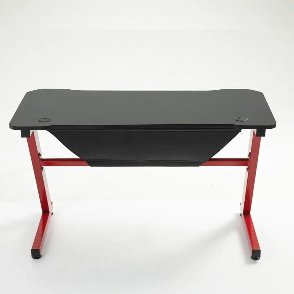 Encontraproduto.com.br - Mesa Gamer Pelegrin PEL-003P Preta e Vermelha Metal e MDF