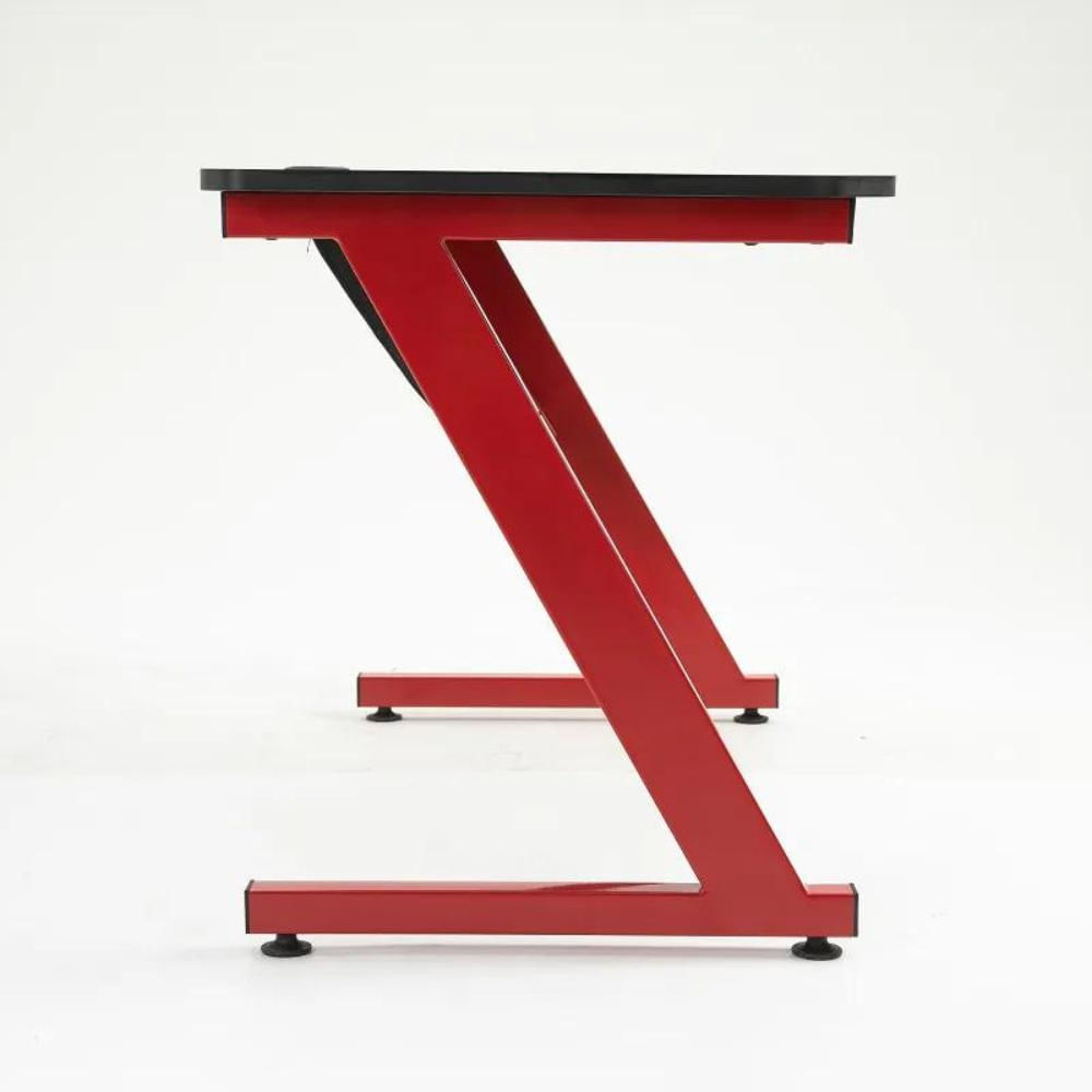 Encontraproduto.com.br - Mesa Gamer Pelegrin PEL-003P Preta e Vermelha Metal e MDF