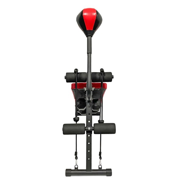 Encontraproduto.com.br - Prancha de Abdominal com Halteres e Cordas Pelegrin PEL-FIT44 Preta e Vermelha