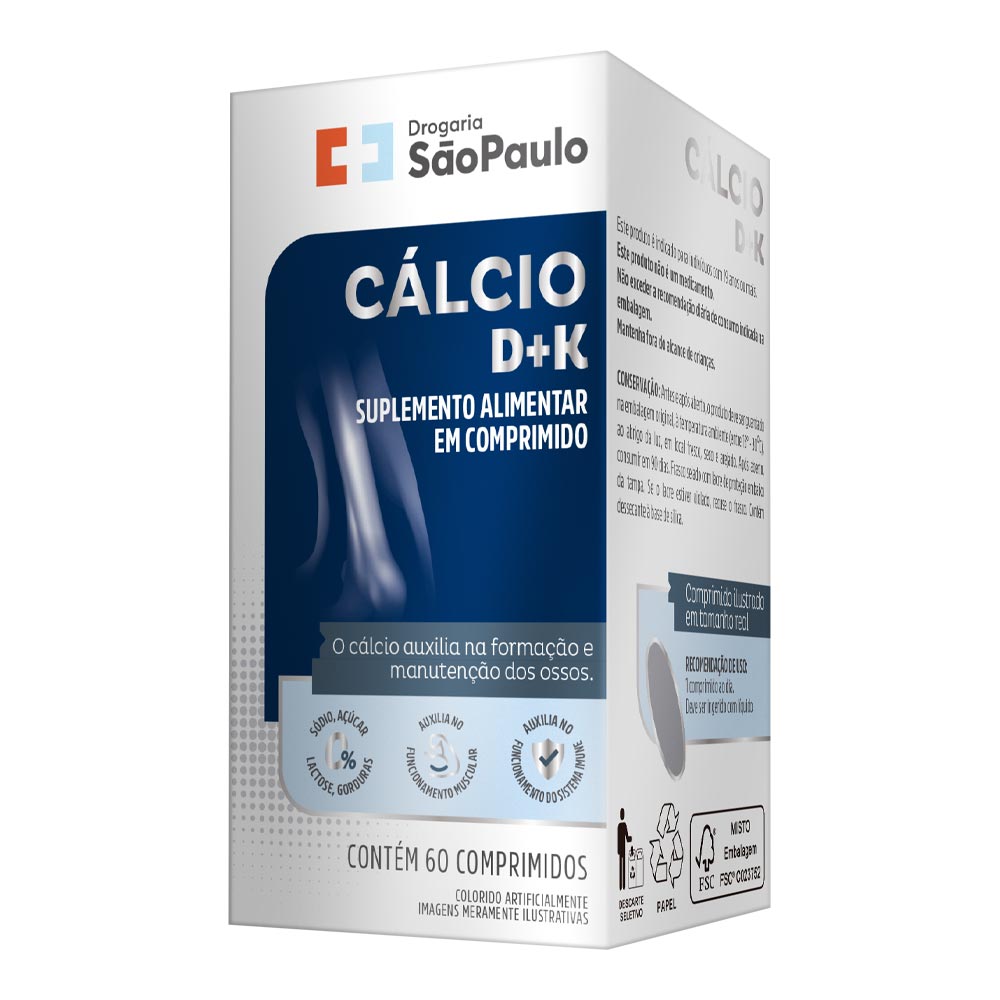 Encontraproduto.com.br - Cálcio KD Drogaria São Paulo 60 Comprimidos