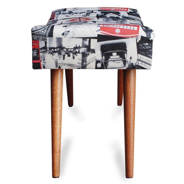 Encontraproduto.com.br - Puff Cama Inbox Londres Retangular Com Pés Em Madeira Maciça Tecido Suede