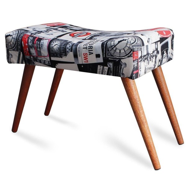 Encontraproduto.com.br - Puff Cama Inbox Londres Retangular Com Pés Em Madeira Maciça Tecido Suede