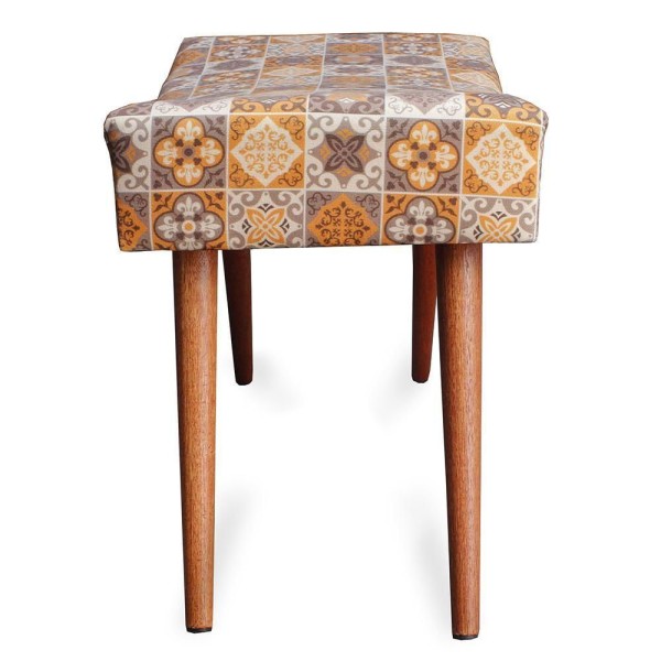 Encontraproduto.com.br - Kit 2 Puff Cama Inbox Bagdade Retangular Com Pés Em Madeira Maciça Tecido Suede