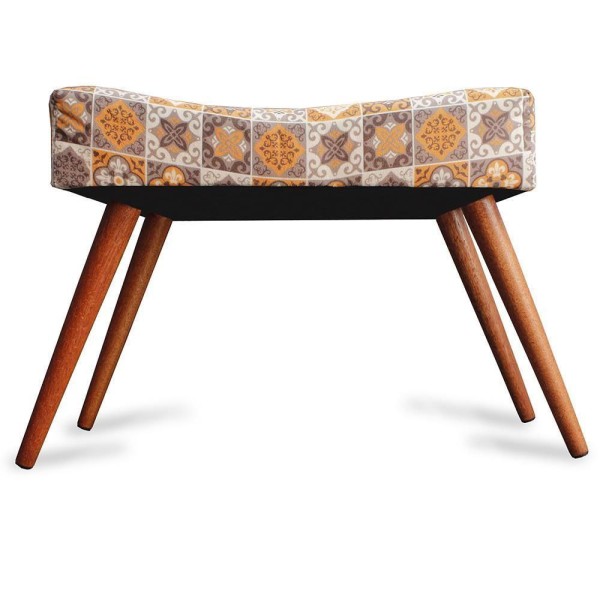 Encontraproduto.com.br - Kit 2 Puff Cama Inbox Bagdade Retangular Com Pés Em Madeira Maciça Tecido Suede