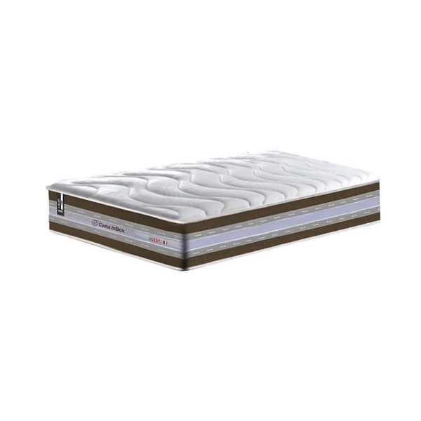 Encontraproduto.com.br - Conjunto Cama Box Solteiro De Molas Ensacadas D33 Cama Inbox Select Firme 88x188x71 Café