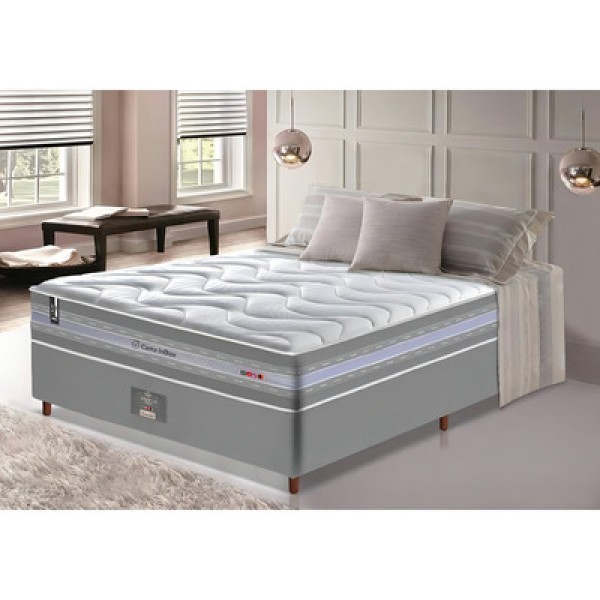 Encontraproduto.com.br - Conjunto Cama Box Solteiro De Molas Ensacadas D33 Cama Inbox Select Firme 88x188x71 Café
