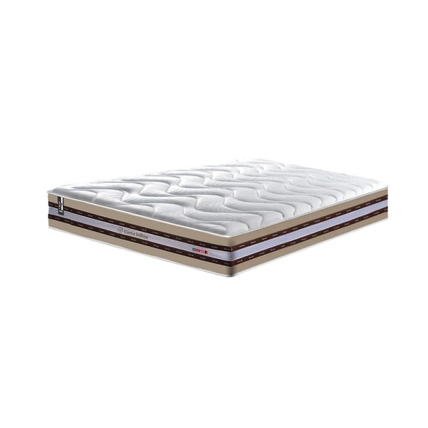 Encontraproduto.com.br - Conjunto Cama Box Casal De Molas Ensacadas D33 Cama Inbox Select Firme 138x188x71 Bege