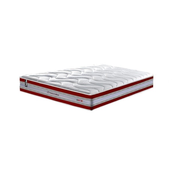 Encontraproduto.com.br - Conjunto Cama Box Casal De Molas Ensacadas D33 Cama Inbox Select Firme 138x188x71 Vermelho