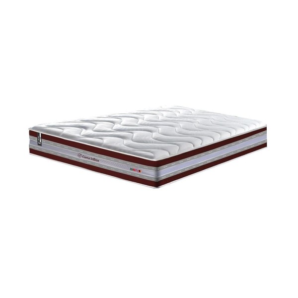 Encontraproduto.com.br - Conjunto Cama Box Casal De Molas Ensacadas D33 Cama Inbox Select Firme 138x188x71 Vinho
