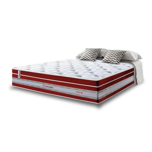 Colchão Casal De Molas Ensacadas Cama Inbox Select Euro Soft 138x188x32 Vermelho