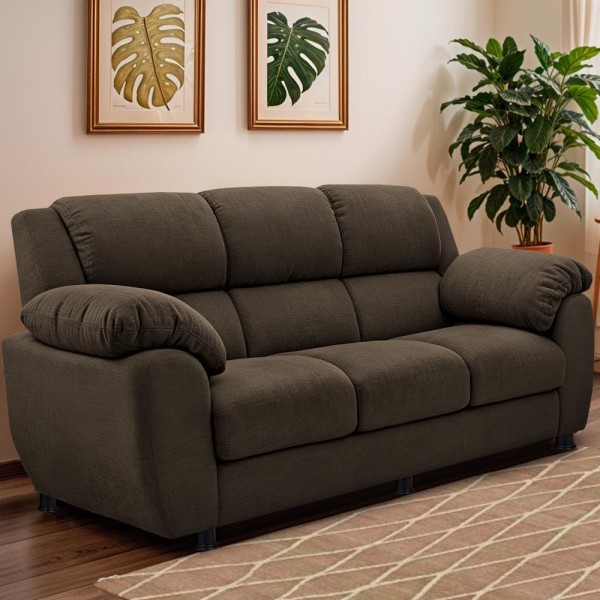 Sofá 3 Lugares Cama inBox Paris com 202cm de Largura e Revestido em Bouclé Marrom