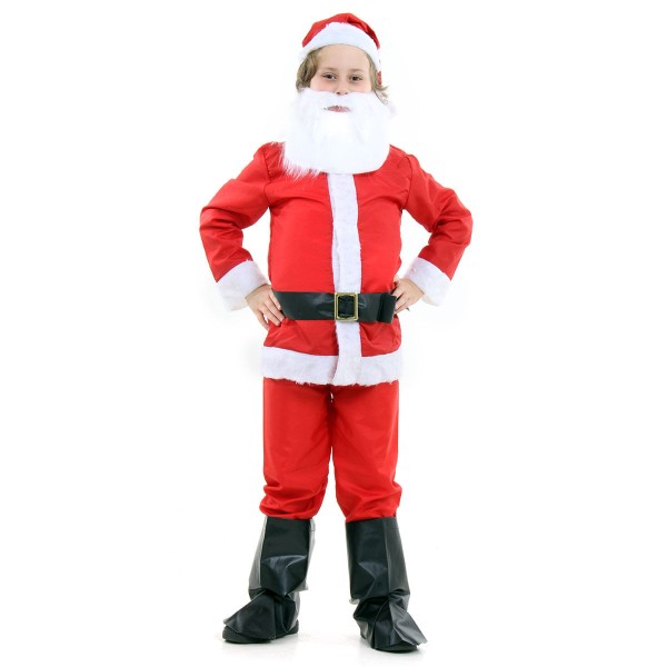 Fantasia Papai Noel Infantil com Barba - Natal