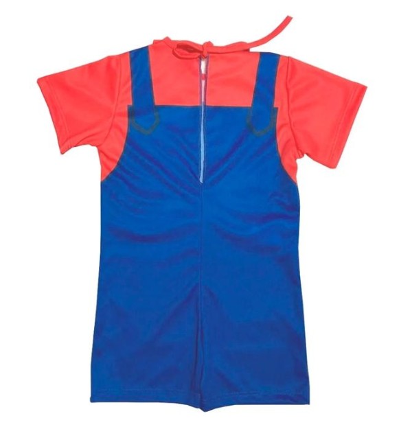 Encontraproduto.com.br - Fantasia Super Mario Bebê Original Curta Com Boné 1 a 2 anos