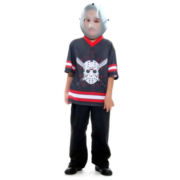 Encontraproduto.com.br - Fantasia Halloween Infantil Jason Sexta Feira 13 Com Máscara - M 5 - 8