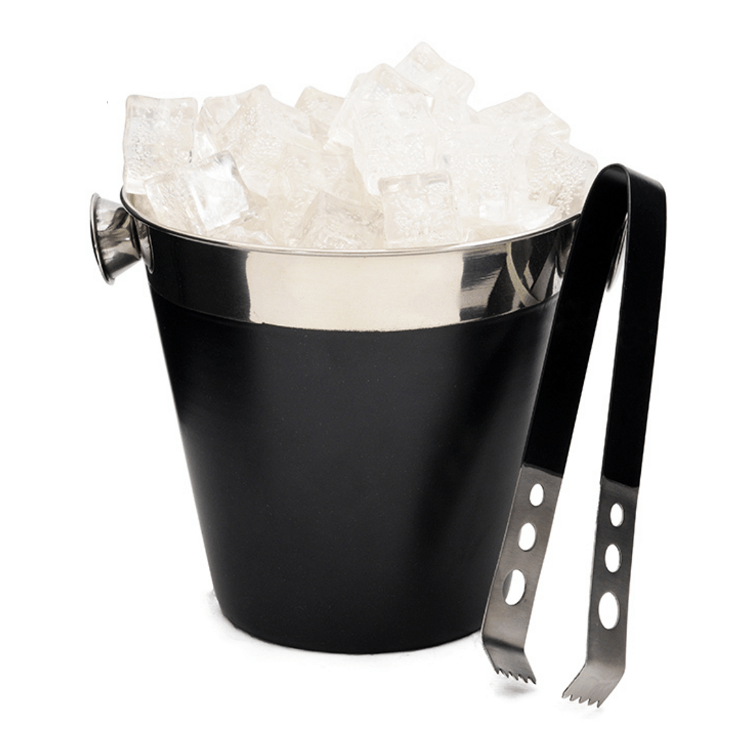 Balde para Gelo com Pegador em Inox/Preto 14Cm 1.5L - Ixb04022 - Rio de Ouro