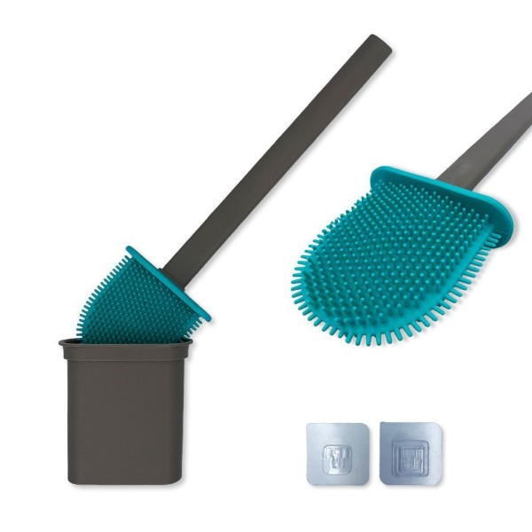 Encontraproduto.com.br - Escova Sanitária Silicone De Limpar Vaso Sanitário Suporte