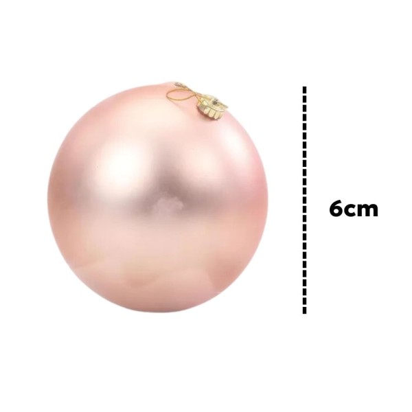Encontraproduto.com.br - Enfeite De Natal Kit Com 3 Bolas Brilho Fosco Rose 6cm Rio De Ouro