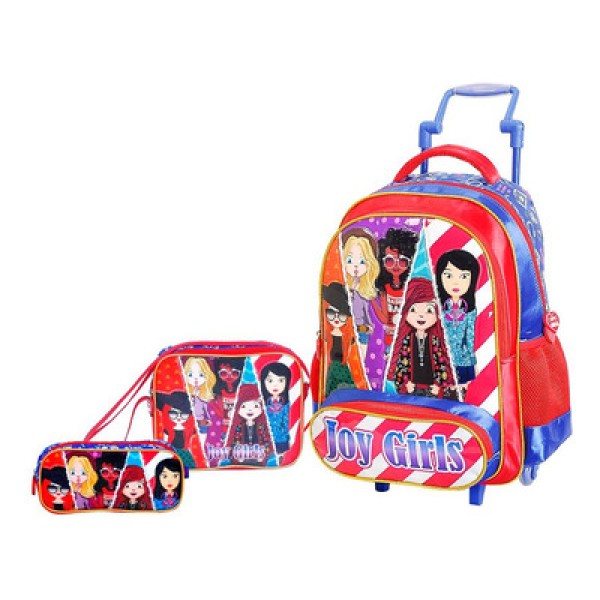 Encontraproduto.com.br - Kit Escolar Mochilas Wkids Stylus Joy Girl 3 Peças