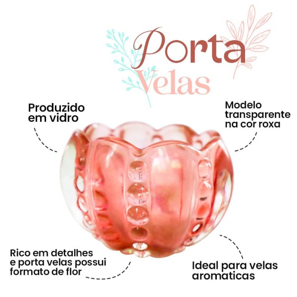 Encontraproduto.com.br - Porta Velas Castiçal de Vidro - Sortido