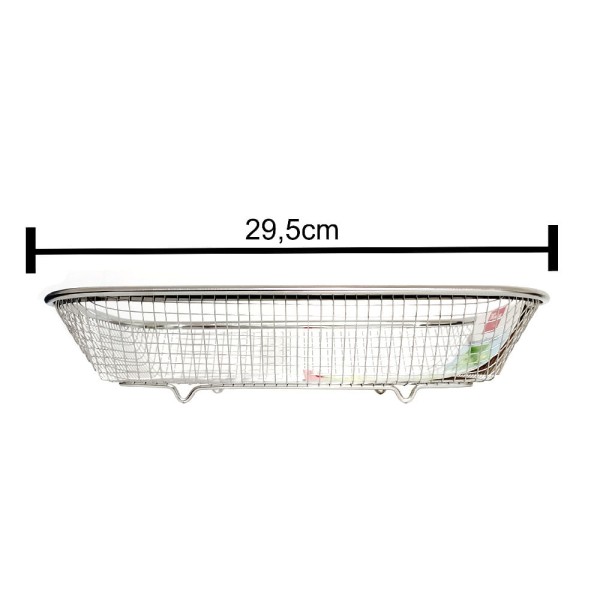 Encontraproduto.com.br - Escorredor Retangular Aço Inoxidável 6,5x21,5cmx29,5cm Wincy