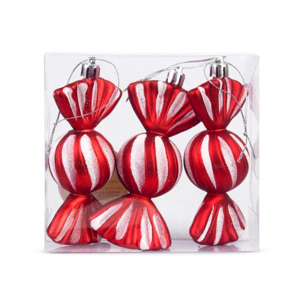 Encontraproduto.com.br - Enfeite Natalino 3 Peças Bombom Wincy