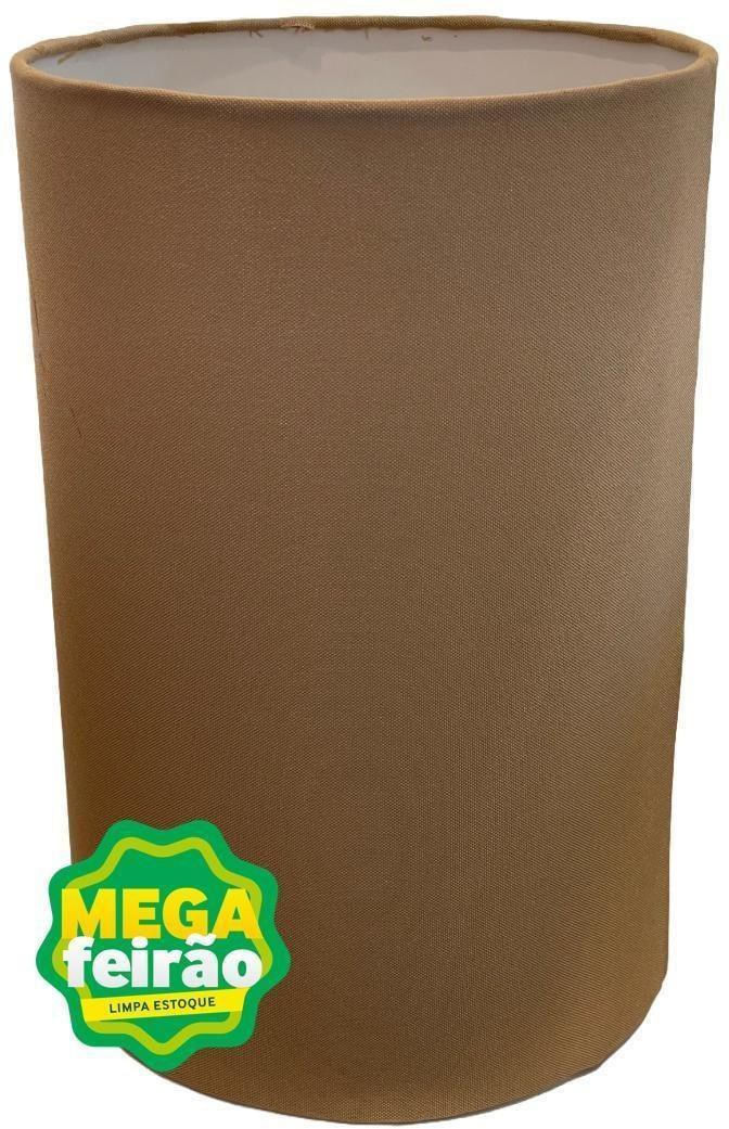 Cúpula Para Abajur Cilíndrica 60W Acetato Tecido e Metal Primor 424-005 Caqui