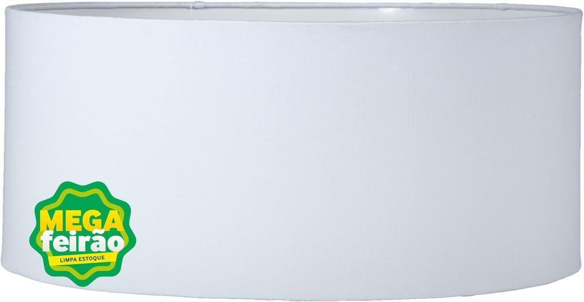 Cúpula Para Abajur Cilíndrica 60W Acetato Tecido e Metal Primor 301-002 Branca