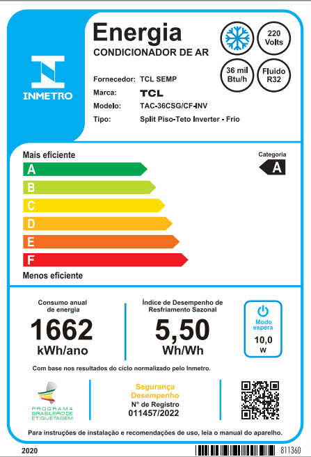 Encontraproduto.com.br - Tcl Ar Elite Series A1 Tac-36csa/cf-inv Condicionado Inverter Piso Teto 36000 Btus Frio 220v