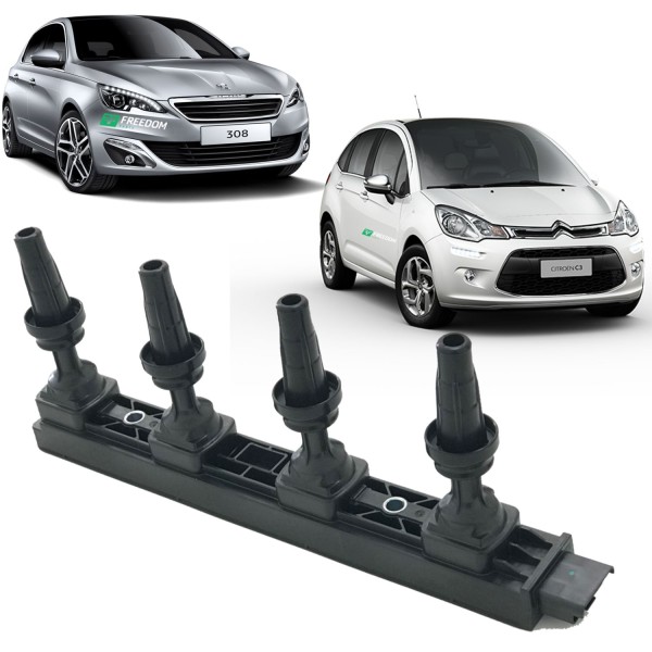 Bobina de ignição citroen c3 hatch aircross picasso peugeot 208 308 2008 1.6 16v 2012 á 2019