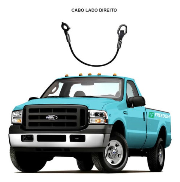 CABO DO PORTA MALAS CAÇAMBA FORD F250 F1000 COURIER RANGER LADO 1993 A 2016 DIREITO