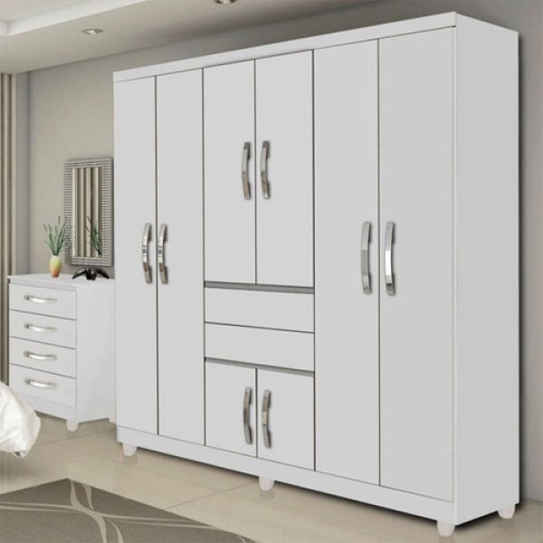 Guarda-roupa Casal 8 Portas 2 Gavetas Master Top Imop Cinamomo/off-white Cinamomo/off White
