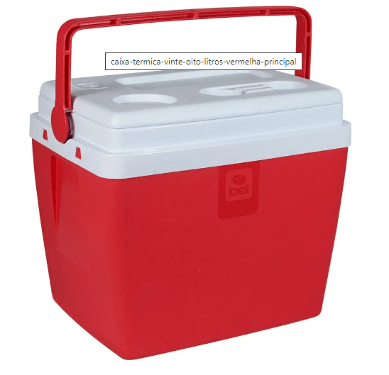 Encontraproduto.com.br - Caixa Térmica 36L Bel Vermelha Com Alça