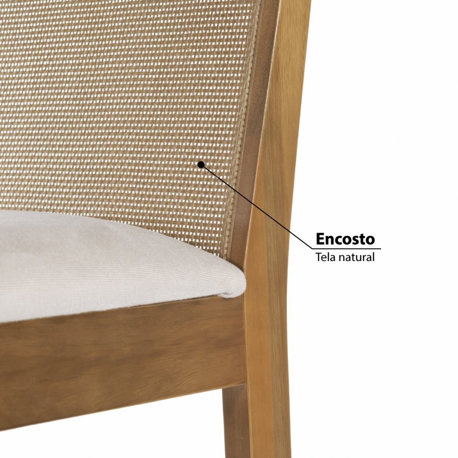 Encontraproduto.com.br - Banqueta Alta com Encosto Iris em Eucalipto - Castanho Claro