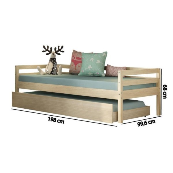Encontraproduto.com.br - Bicama Solteiro Juvenil Prime Casatema Natural