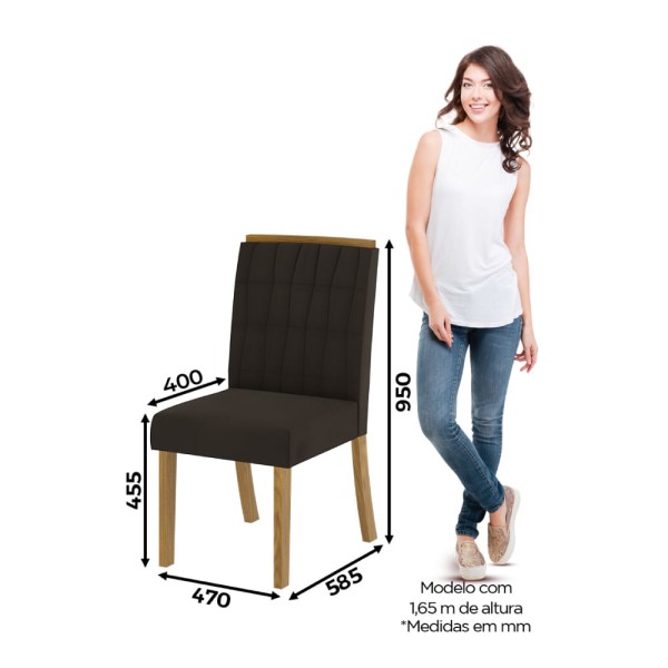 Encontraproduto.com.br - Mesa de Jantar Dora 90cm 4 Cadeiras Tauá - Nature/Off White/Marrom