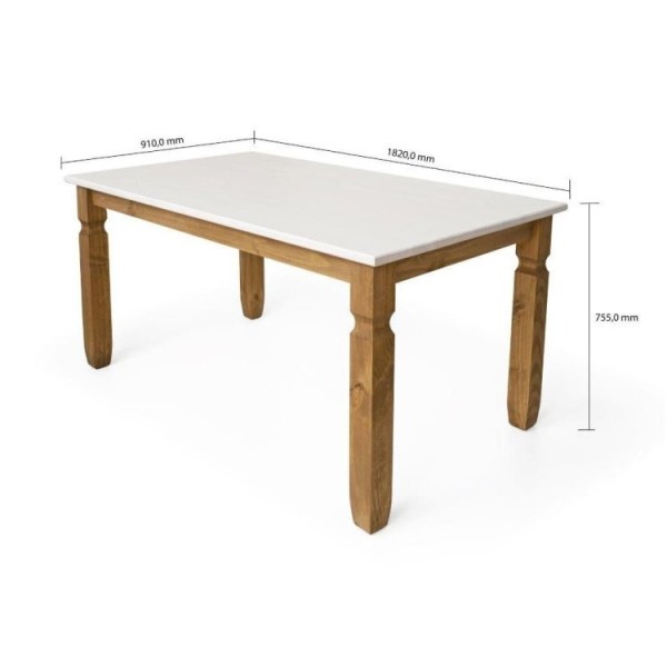 Encontraproduto.com.br - Conjunto Para Jardim Mesa 182Cm Com 2 Bancos Rústicos Corona Ideal Deiss Cera Mel/Branco