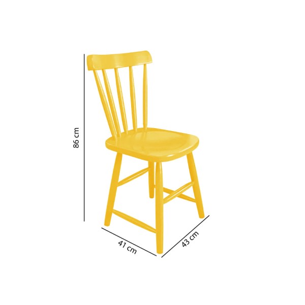 Encontraproduto.com.br - Kit 2 Cadeiras Espanha com AssentoAnatômico Madeira/MDF - Amarelo