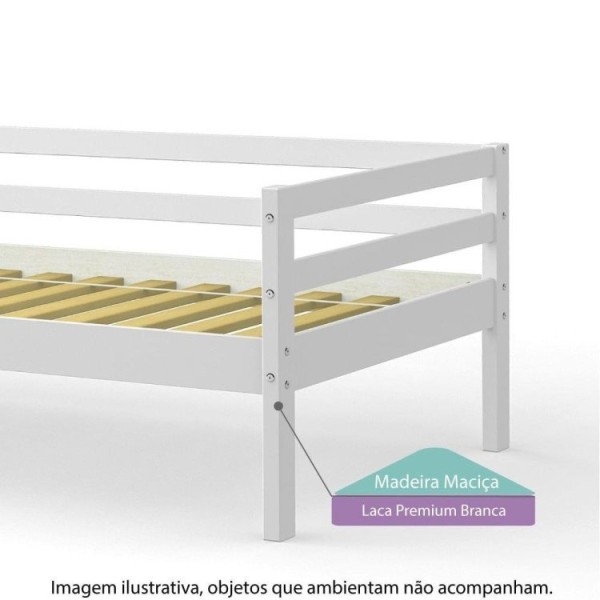Encontraproduto.com.br - Cama Montessoriana Prime Com Telhado Inclinado Lua E Janela Casatema Branco
