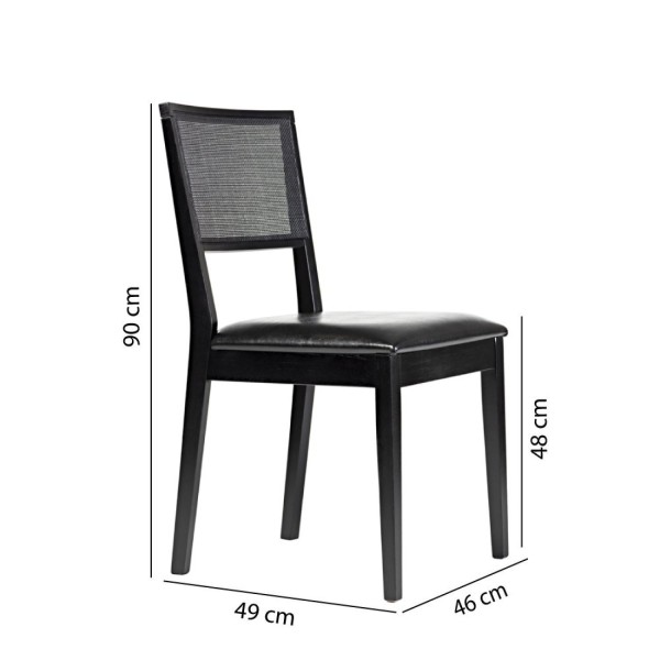 Encontraproduto.com.br - Kit 2 Cadeiras Com Encosto Em Tela E Estofada Cannes Casatema Preto